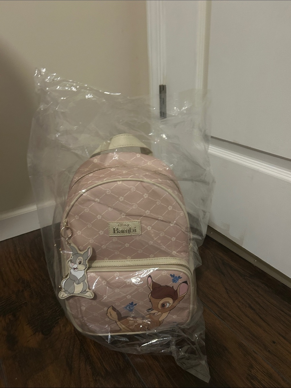 Primark Pink Kids Backpack with Bambi & Thumper Charm